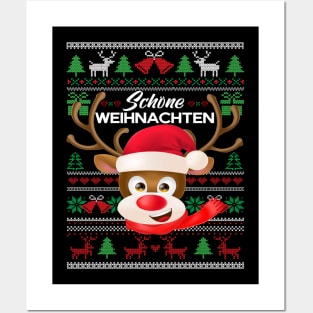 Ugly christmas Rudolph Red nose reindeer Gift Idea Posters and Art